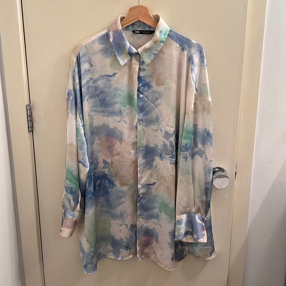 Zara collared printed shirt